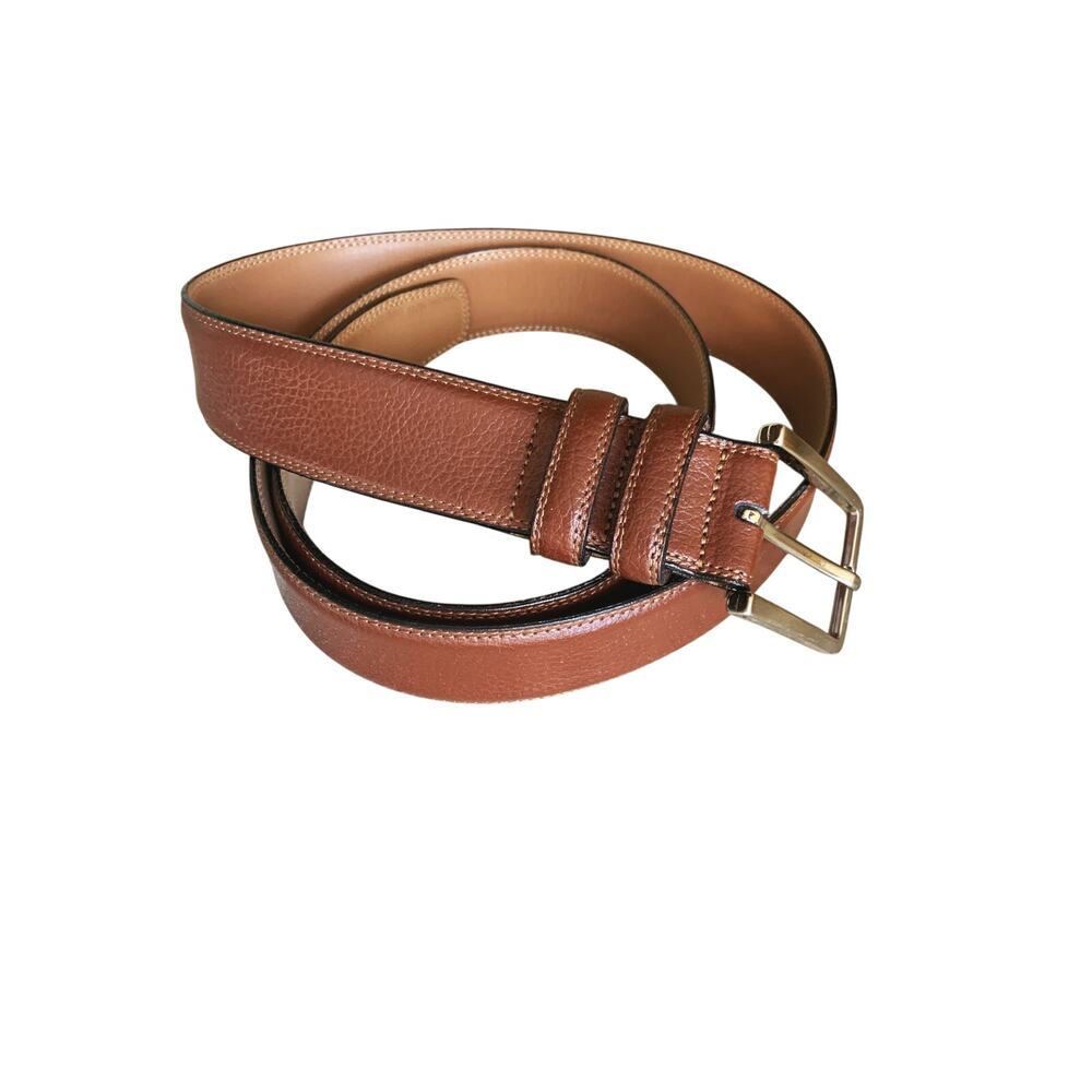 Vintage Italian Brown Leather Belt 42 (A)